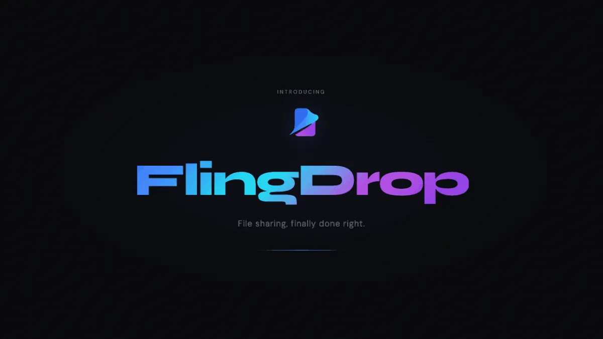 FlingDrop dashboard — secure file sharing platform with a single link